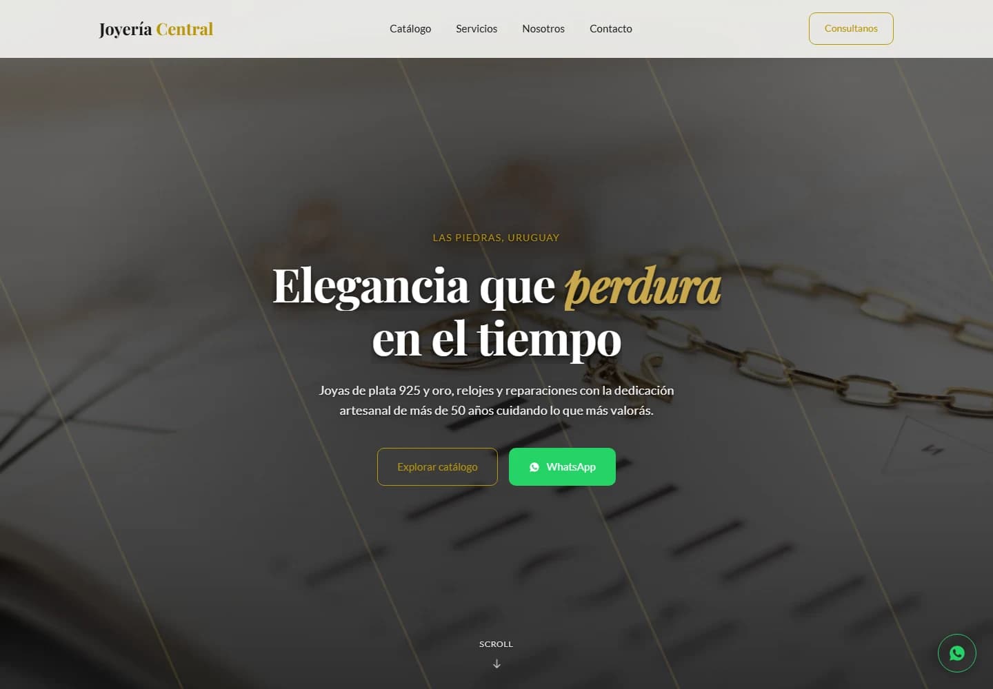 Captura real del proyecto Joyería Central